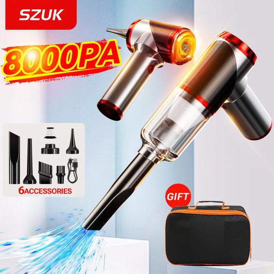 SZUK 8000PA Car Vacuum Cleaner Wireless Handheld Cleaner Mini Cleaning Machine Strong Powerful Portable Vacuum Cleaner Car