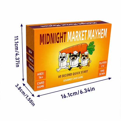 Trading Strategy Card Game for 2-6 Players, Food Theme Game with Open Trades, Secret Market Picks, Price Changes, Team Sets