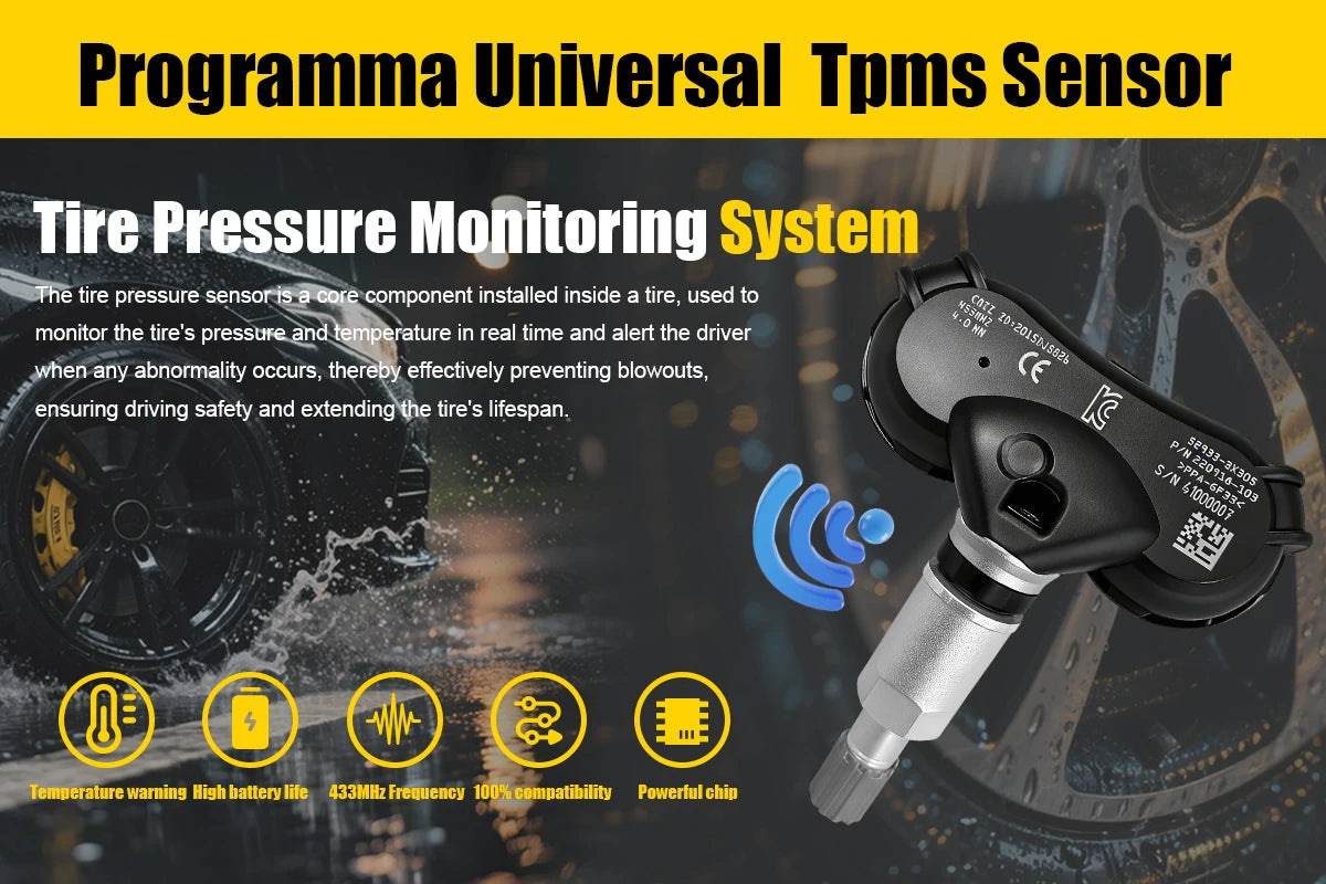 1/4PCS 433MHZ Tire Pressure Monitor System TPMS Fit For KIA K3 Pride Hyundai Avante Tucson Replacement For 529333X305