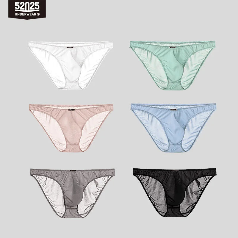 52025 Men's Ultra-Light Mini Briefs – Semi-Transparent, Silky-Soft Nylon, 3D Anatomical Pouch and Barely-There Comfort