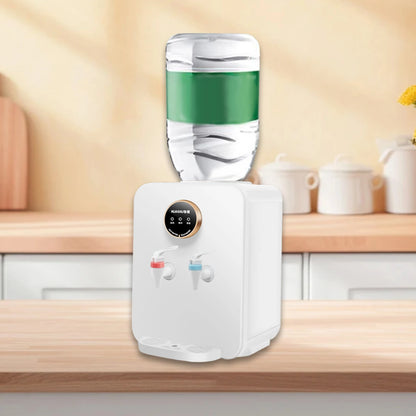 2 in 1 Counter Top Water Dispenser Easy to Use Portable Compact Top Loading Water Cooler Dispenser for Tent RV Dorm Small Place