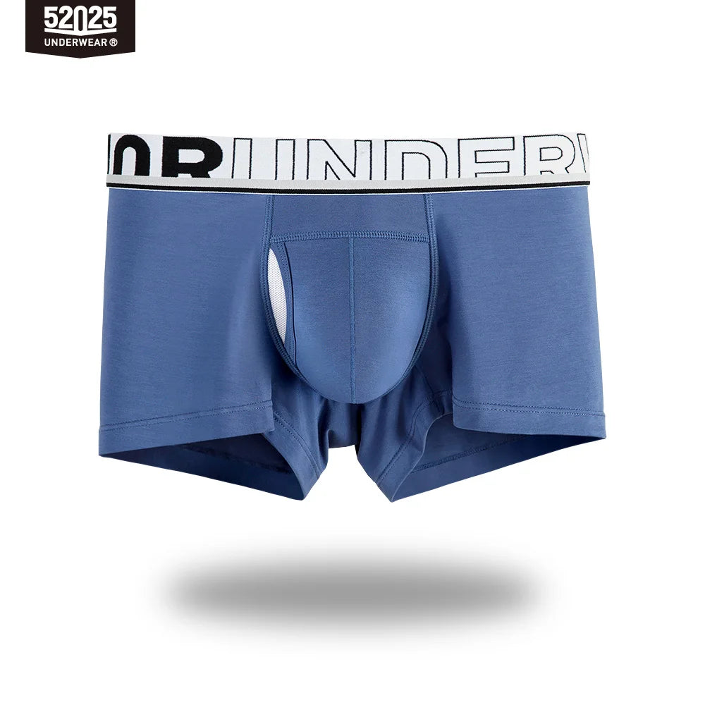 52025 Men's Dual Pouch Boxers – Ultra-Soft Modal, Patented Separation Pouch with Silk Mesh Support and Breathable Comfort