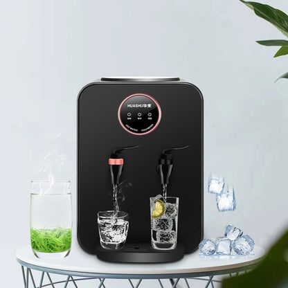 2 in 1 Counter Top Water Dispenser Easy to Use Portable Compact Top Loading Water Cooler Dispenser for Tent RV Dorm Small Place