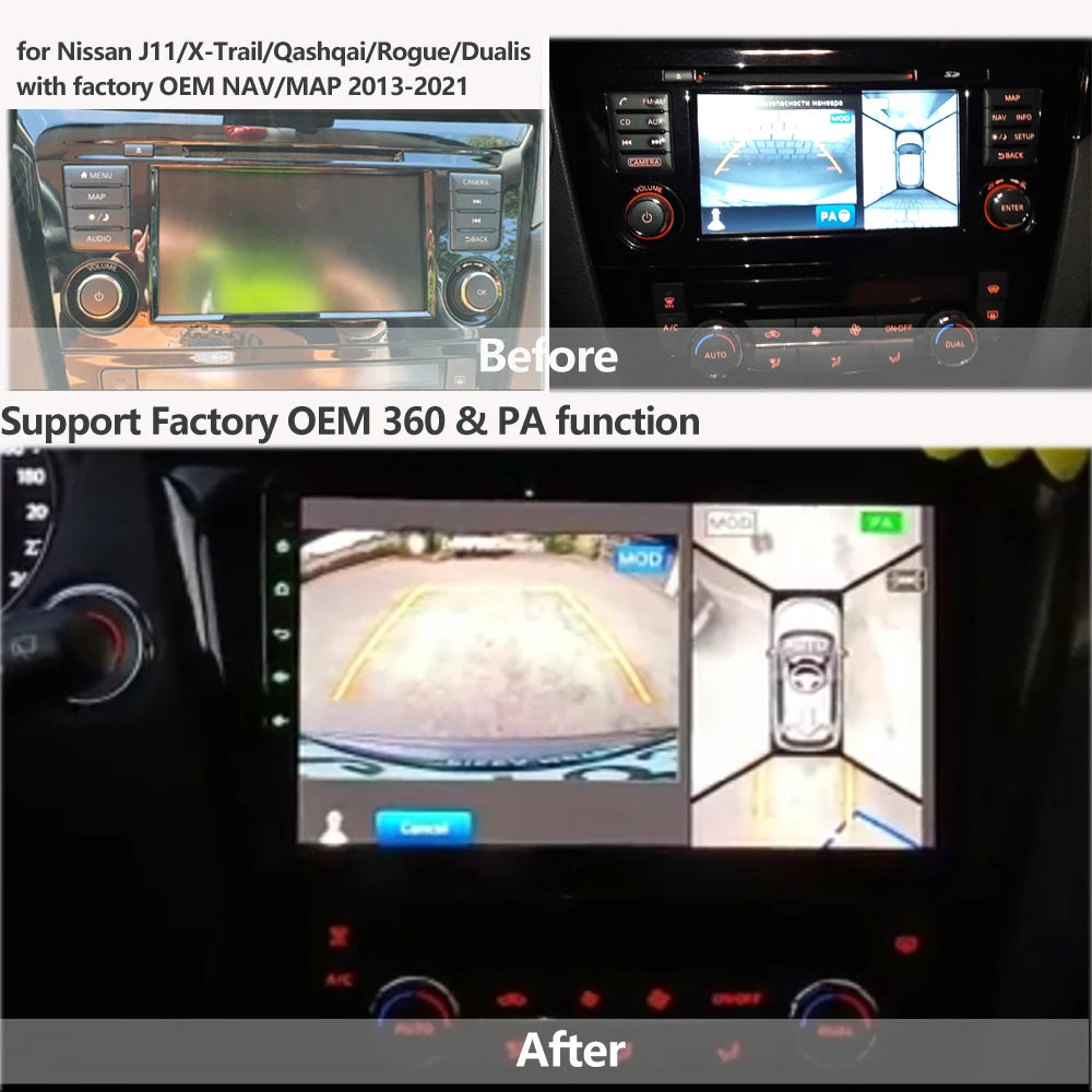 SINOSMART Android GPS for Nissan Qashqai J11 X-Trail T32 Rogue 2014–2018 with OEM 7" Screen Support BOSE 360 CarPlay AndroidAut
