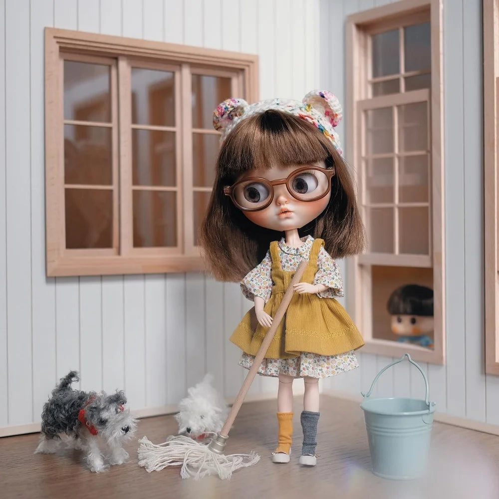 Aizulhomey Dollhouse Furniture Metal Washing machine Dollhouse Accessories for 1/6 Blythe BJD OB24 1/6 OB11 Children Toy Gifts