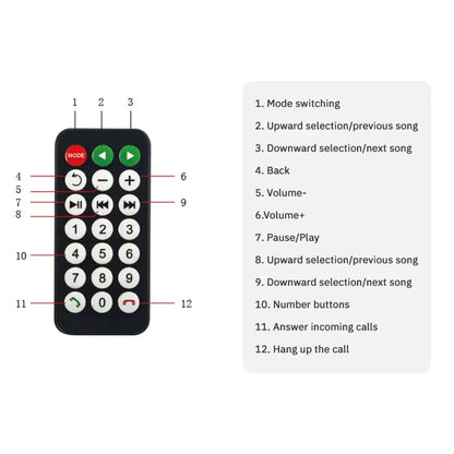 Car Audio Receiver Bluetooth FM Transmitter 4.3 Inch MP5 Player  Display Support TFcard Video Remote Control Not Touch Screen