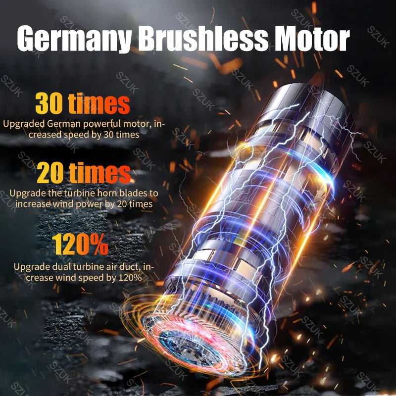 SZUK Car Vacuum Cleaner 17000PA Powerful Suction Portable Handheld Cleaning Machine Car Cleaner Wireless Mini Vacuum Cleaner