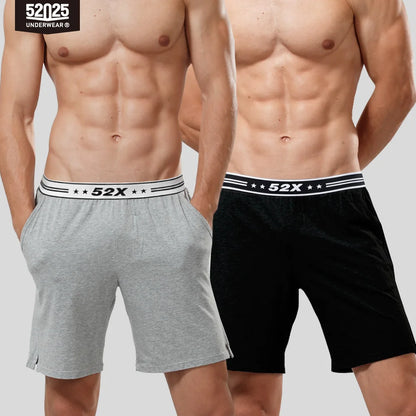 52025 Men's Cotton Modal Pajama Shorts (2-Pack) – Silky-Soft Lounge Shorts with Relaxed Fit, Side Pockets & All-Day Home Comfort