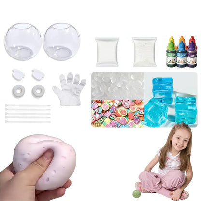 DIY Squeezable Ball Stress Relief Toy Handmade Decompression Toy Slow Recovery Ball Material Set for Adults Birthday Gifts