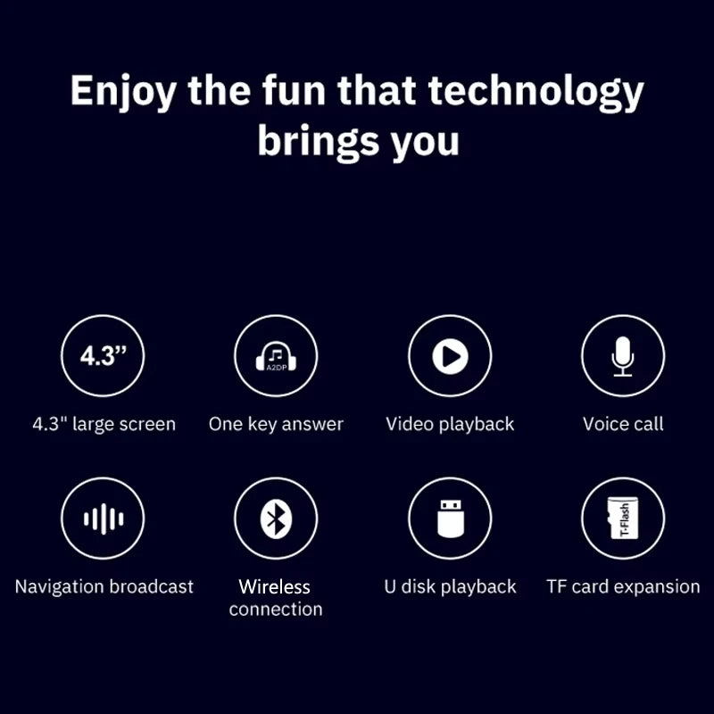 Car Audio Receiver Bluetooth FM Transmitter 4.3 Inch MP5 Player  Display Support TFcard Video Remote Control Not Touch Screen