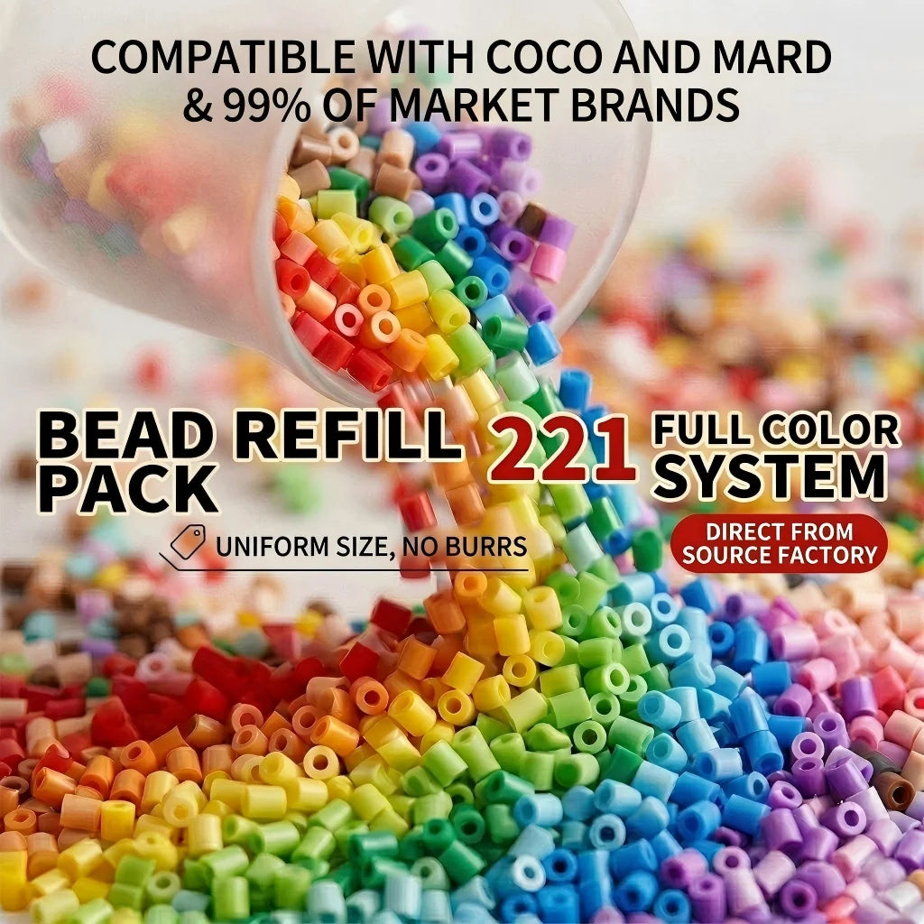 5mm Perler Fuse Beads Set 221 Colors 120 Colors 1000PCS Hama Beads DIY Ironing Puzzle Educational Toy Gift For Kids Children