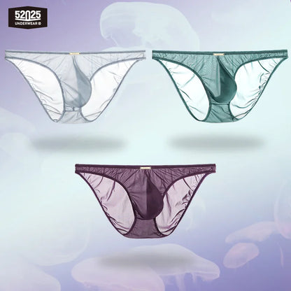 52025 Men's Ultra-Thin Transparent Briefs – Barely-There Feel, 3D Contoured Pouch and Weightless Comfort with Second-Skin Fit