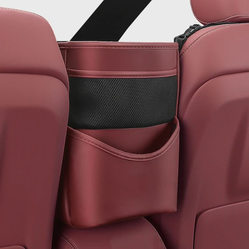 Car Seat Middle Hanger Storage Bag PU Leather Universal Car Seat Gap Organizer Hanging Handbag Holder Net Pocket Stowing Tidying
