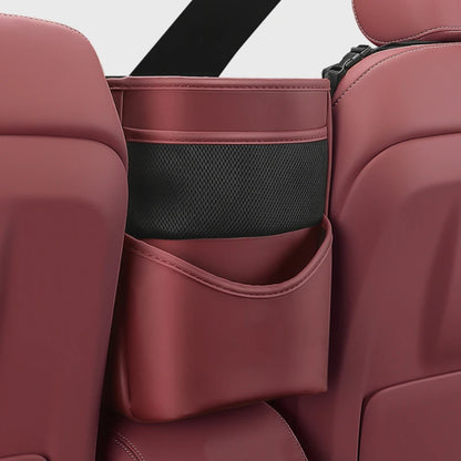 Car Seat Middle Hanger Storage Bag PU Leather Universal Car Seat Gap Organizer Hanging Handbag Holder Net Pocket Stowing Tidying