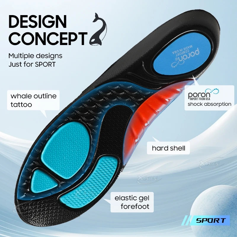 【Xxin】Arch Support Shoe Insoles Sport Poron Shock Absorption Insole Flat Feet Shoes Pad Heel Pain Relief