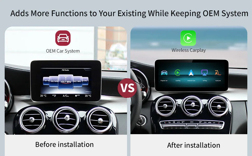 Wireless Carplay/Android Auto 12.3'' Touch screen Multimedia for Mercedes Benz NTG5.0  A B E C GLE W167 W212 W246 W205 W176 C117