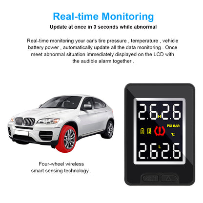 4Pcs External /Internal Sensor Wireless Car TPMS Waterproof Save Fuel for Toyota Tire Pressure Monitor System