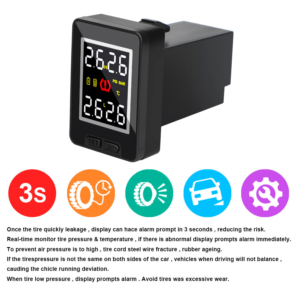 4Pcs External /Internal Sensor Wireless Car TPMS Waterproof Save Fuel for Toyota Tire Pressure Monitor System