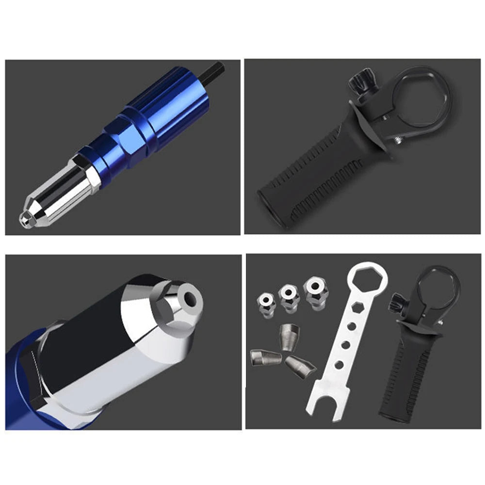 M3-M6 Electric Rivet Gun Adapter Riveting Tool Adapter Automatic Rivet Tool Rivet Nut Gun Accessory For Electric Drill