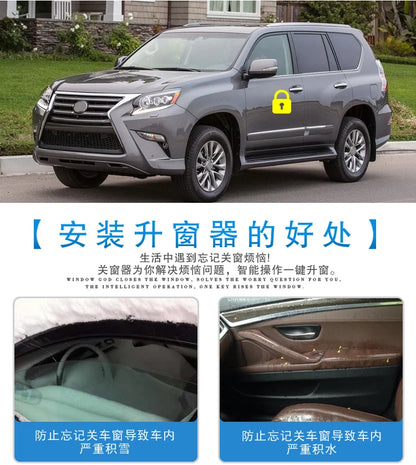 Intelligent window closer for Toyota Sienna folding Auto Window Closer Open rearview mirror automatic lock device  OBD Car lock