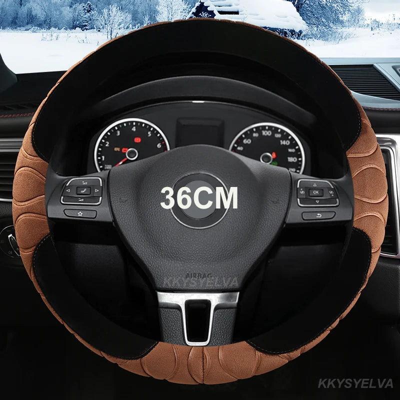 D/O Shape 36cm Plush Car Steering Wheel Cover for Honda Civic Ciimo Jade SUZUKI Alto LINGYANG NISSAN Juke Toyota Aqua Prius