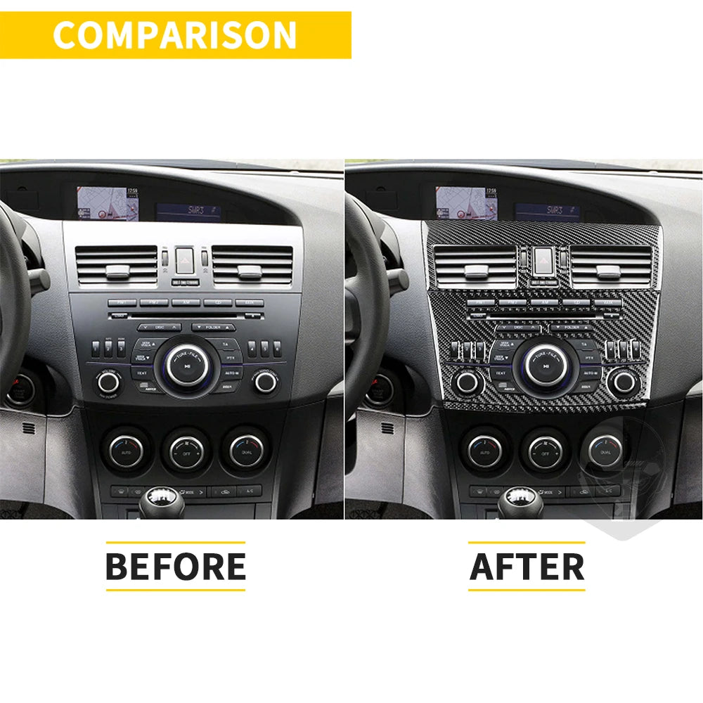 Whole Interior Stickers For Mazda 3 Axela 2010-2013 Carbon Fiber Car Accessories Dash Trim Gear Shift Console Cover Molding