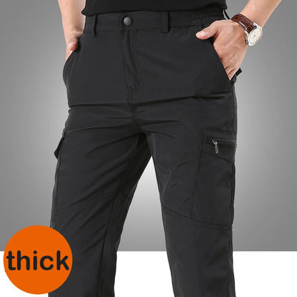 2024 Winter Men's Tactical Cargo Pants Plus Velvet Breathable Autumn Casual Long Trousers Male Quick Dry Multi-pocket Pant Warm