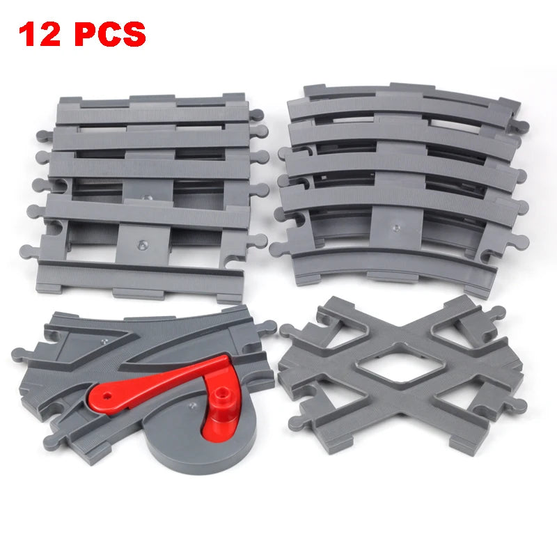 Rail Transport Big Size Building Blocks Creative Track Accessories Assemble Toys For Children Bricks Compatible City Train Set