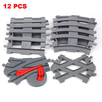 Rail Transport Big Size Building Blocks Creative Track Accessories Assemble Toys For Children Bricks Compatible City Train Set