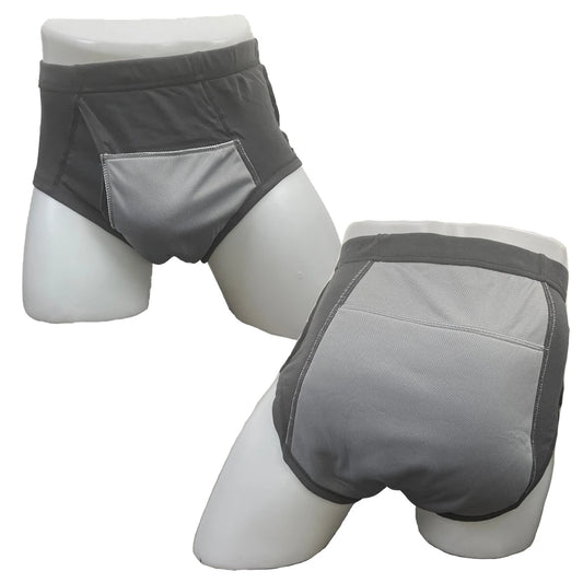 Men's Washable Incontinence Shorts Open Underwear Adults Patient Reusable Breathable Pant Diapers for Adults Prostate 500ml