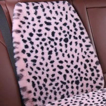 Seat Cushion Leopard Fluffy Pink Covers for Cars Seat Cover Car Decor Accessories Interior for Women for BMW Honda Hyundai LADA