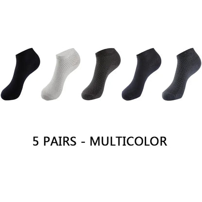 10Pairs/lot Bamboo Fiber Men Socks Large Size Short Ankle Business Black Male Meias Socks Breathable Men Plue Size EU38-48