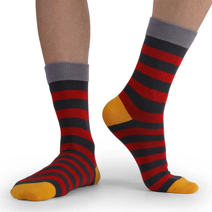 5Pairs Large Size Men Socks Hot Sale Standard Business Casual New Socks Striped Happy Cotton Sokcs Colorful Men Long Socks