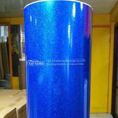 12/30/50/58X100CM/LOT FOR CHOICE Premium Blue High glossy diamond vinyl wrap film with air free bubble