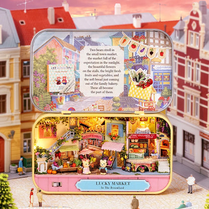 CUTEBEE DIY Dollhouse Wooden Doll House DIY Box Theather  Building Kit with Furniture Lights Toys for Children Birthday Gifts