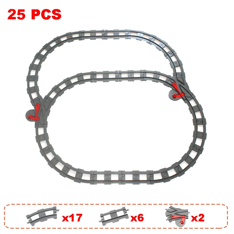 Rail Transport Big Size Building Blocks Creative Track Accessories Assemble Toys For Children Bricks Compatible City Train Set