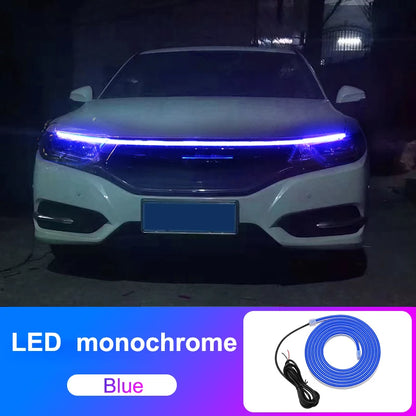 Car Hood Daytime Running Light Strip Waterproof Flexible LED Auto Decorative Atmosphere Lamp Ambient Backlight 12V Universal
