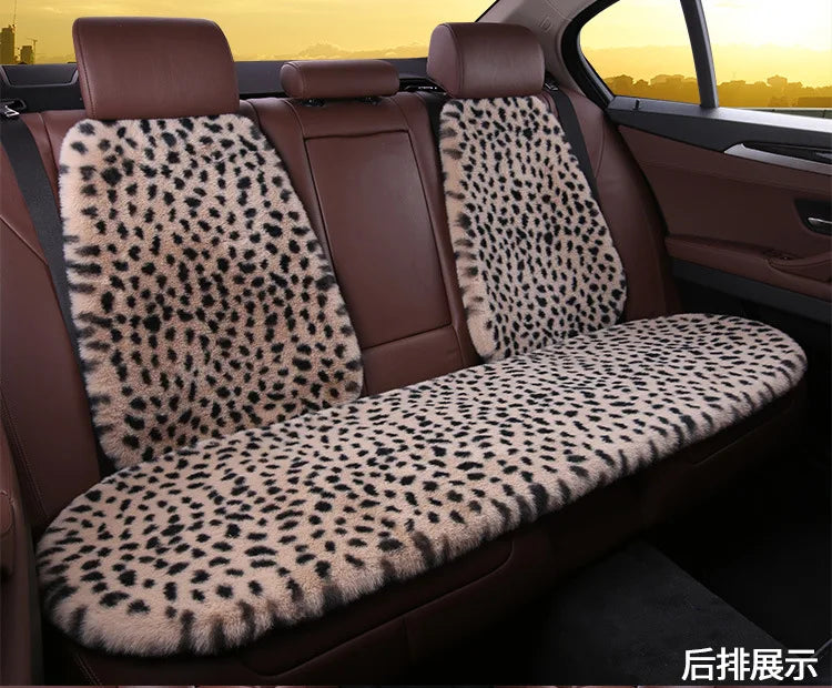 Seat Cushion Leopard Fluffy Pink Covers for Cars Seat Cover Car Decor Accessories Interior for Women for BMW Honda Hyundai LADA