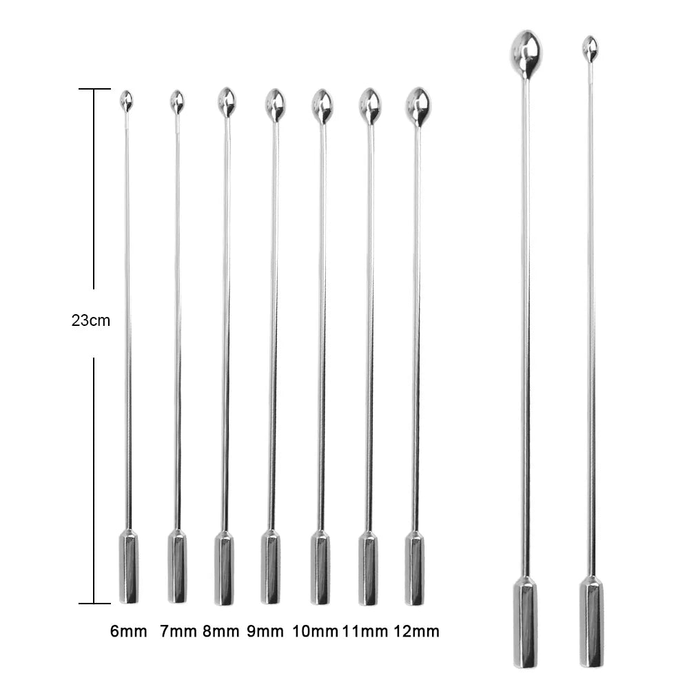 6-12mm Metal Stick Urethral Sounding Sex Toys For Men Penis Plug Urethra Sounds Cock Trainer Medical Male Masturbator Erotic Set