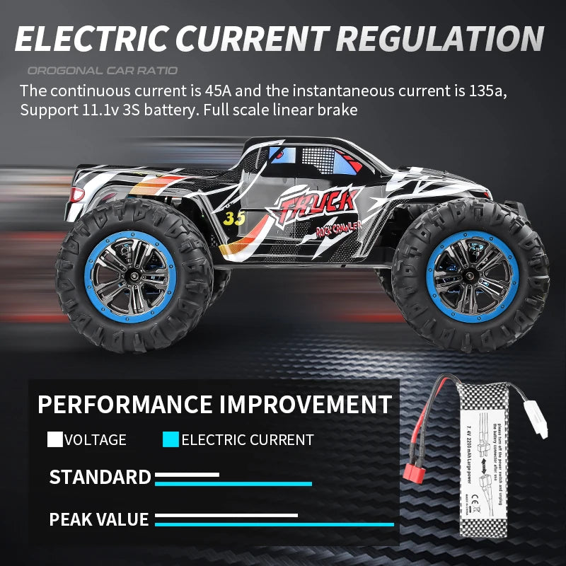 80KM/H Brushless RC Racing Car Metal Alloy 200M Distance Racing Buggy off Load Climbing RC truck Shock Absorption Vehicle RC car