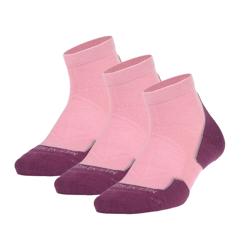 ZEALWOOD Marathon Running Socks, Men's Women's Outdoor Merino Wool Sports Compression Socks Breathable Cushion Cycling 1/3 Pairs