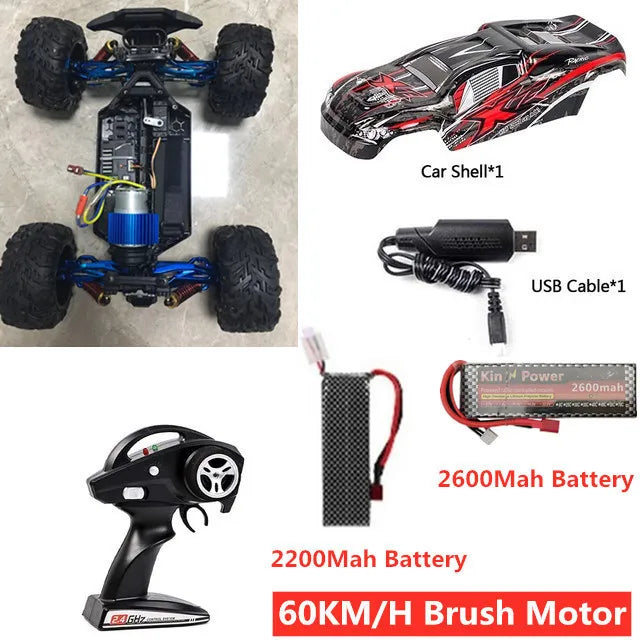 1:10 Professional Brushless 4WD RC Racing Drift Car 80KM/H All-terrain Off-road 2.3KG Steering Gear Alloy Frame RC Buggy Model