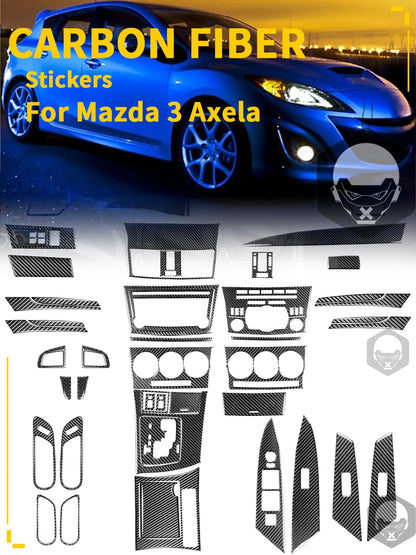 Whole Interior Stickers For Mazda 3 Axela 2010-2013 Carbon Fiber Car Accessories Dash Trim Gear Shift Console Cover Molding