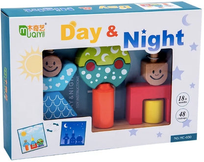 Wooden block puzzle Montessori kid toys wood changing dream castle building block IQ training game thinking gift logical