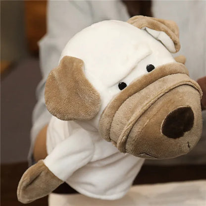 Soft Stuffed Toy Doll Animal Plush Doll Educational Baby Toys Lion Elephant Monkey Giraffe Tiger Bunny Kawaii Hand Finger Puppet