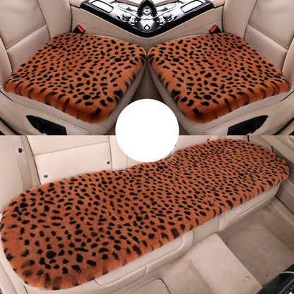 Seat Cushion Leopard Fluffy Pink Covers for Cars Seat Cover Car Decor Accessories Interior for Women for BMW Honda Hyundai LADA