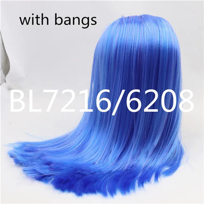 DBS blyth doll icy doll RBL wig only rbl scalp and dome straight hair for DIY custom anime blue hair purple hair black hair