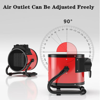 2000W Electric Room Heater Waterproof IPX4 Bathroom Mini Fan Warmer PTC Space Heaters With 3 Modes For Home Office Garage