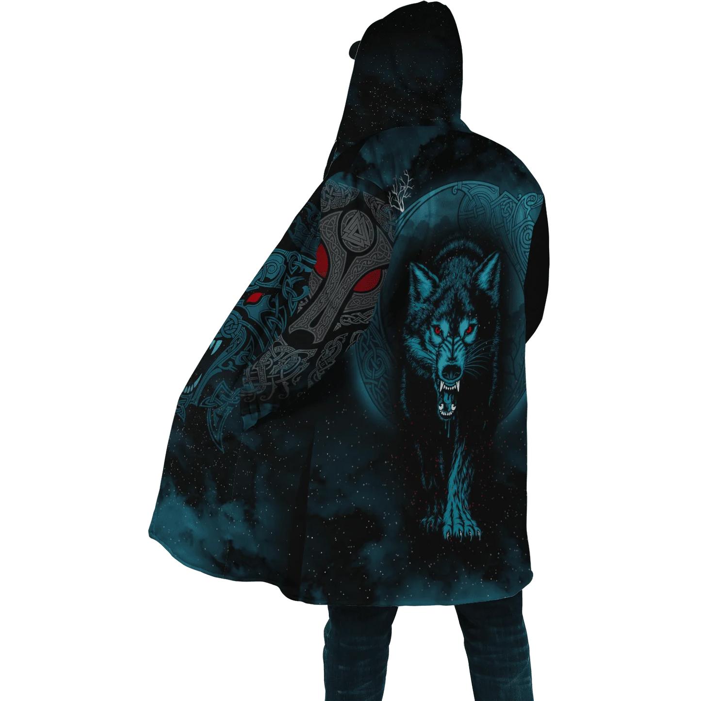 Winter Fashion Mens Hooded cloak Lion Tattoo Wolf 3D Printing Thick Fleece wind breaker Unisex Casual Warm Hood cloak DP04
