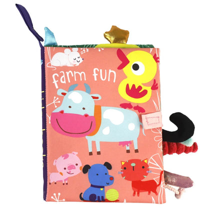 Newborn Sensory Toys For Babies Educational Baby Book Crib Toys Black White Baby Toys Animal Cloth Book Baby Toys 0 12 Months